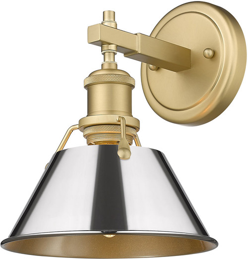 Golden Lighting 3306-BA1 BCB-CH Orwell Brushed Champagne Bronze / Chrome Wall Sconce