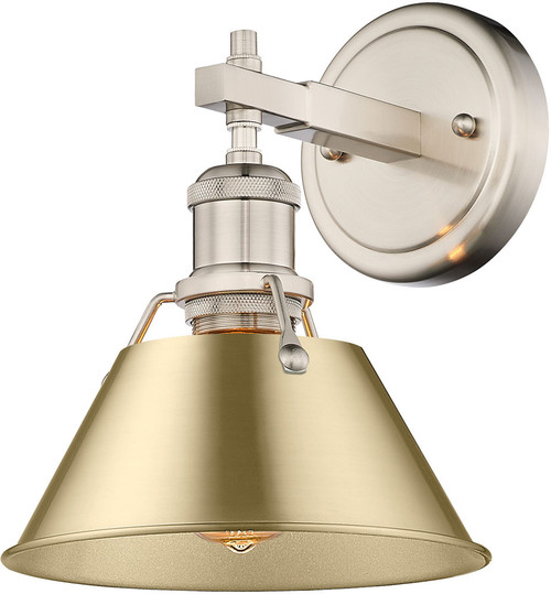 Golden Lighting 3306-BA1 PW-BCB Orwell Pewter / Brushed Champagne Bronze Sconce Lighting