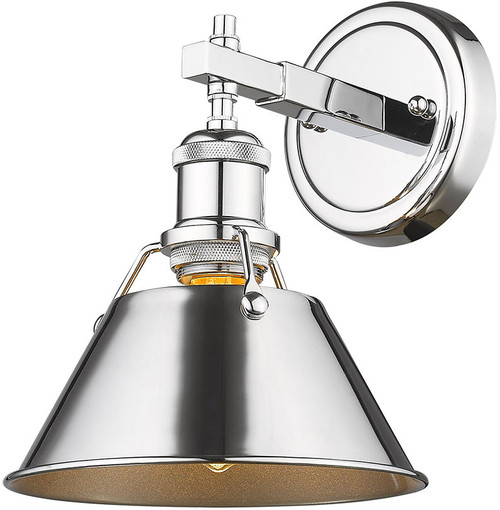 Golden Lighting 3306-BA1-CH-CH Orwell Modern Chrome Wall Sconce Light