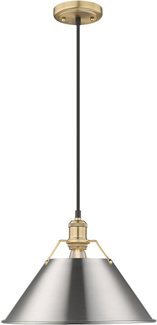 Golden Lighting 3306-L BCB-PW Orwell Brushed Champagne Bronze / Pewter Hanging Lamp