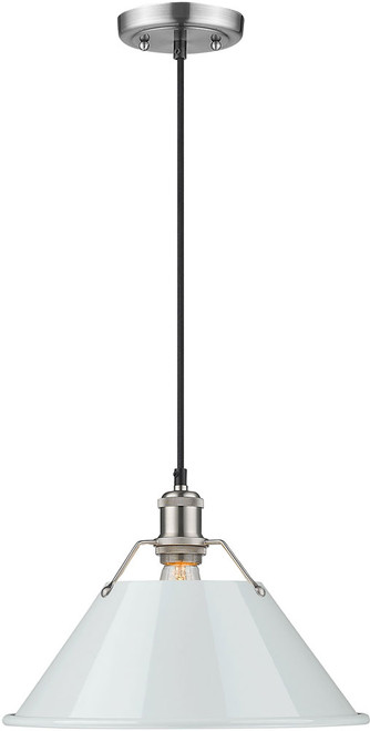 Golden Lighting 3306-L PW-DB Orwell Pewter / Dusky Blue Drop Ceiling Lighting