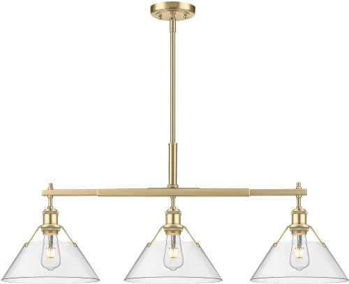 Golden Lighting 3306-LP BCB-CLR Orwell Brushed Champagne Bronze / Clear Glass Kitchen Island Lighting