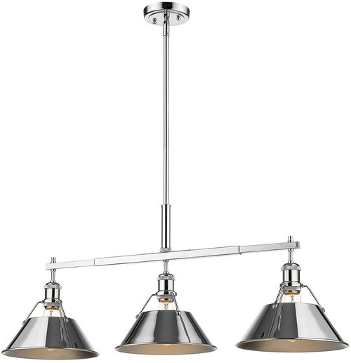 Golden Lighting 3306-LP CH-CH Orwell Chrome Kitchen Island Light