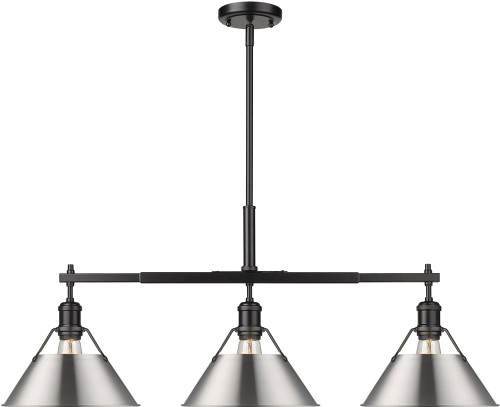 Golden Lighting 3306-LP BLK-PW Orwell Pewter Kitchen Island Light Fixture