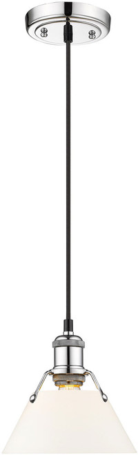 Golden Lighting 3306-S CH-OP Orwell Chrome / Opal Glass 7.5" Mini Pendant Lighting