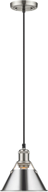 Golden Lighting 3306-S PW-CH Orwell Chrome 7.5" Mini Pendant Lamp