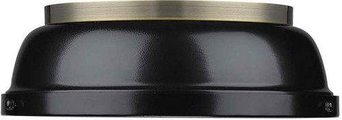Golden Lighting 3602-14 AB-BK Duncan Aged Brass Flush Ceiling Light Fixture