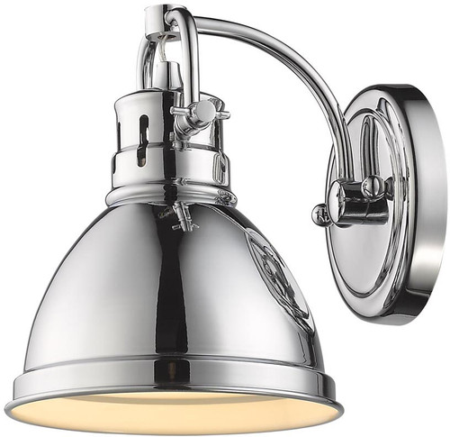 Golden Lighting 3602-BA1-CH-CH Duncan Modern Chrome Wall Sconce Light