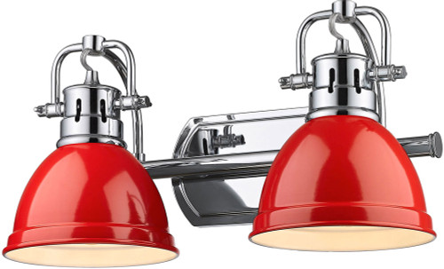 Golden Lighting 3602-BA2 CH-RD Duncan Contemporary Chrome 2-Light Vanity Lighting
