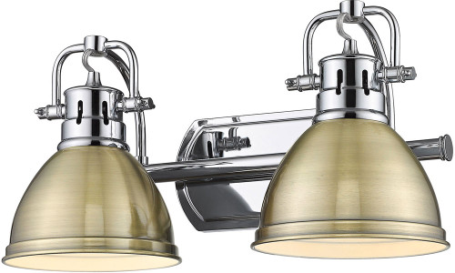 Golden Lighting 3602-BA2 CH-AB Duncan Modern Chrome 2-Light Bath Lighting Sconce