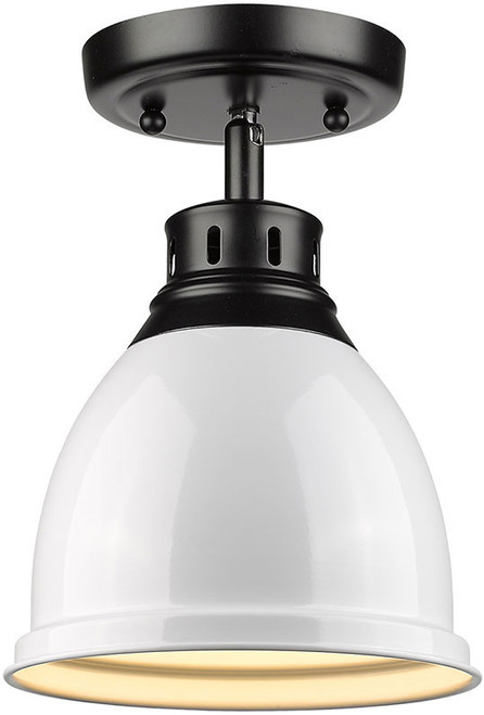 Golden Lighting 3602-FM BLK-WH Duncan Matte Black Spot Ceiling Lighting