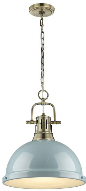 Golden Lighting 3602-L AB-SF Duncan Aged Brass Pendant Light