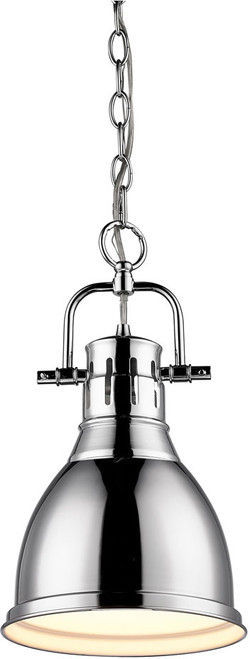 Golden Lighting 3602-S-CH-CH Duncan Modern Chrome Small Hanging Light
