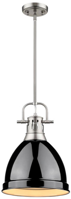 Golden Lighting 3604-S-PW-BK Duncan Modern Pewter Small Drop Ceiling Lighting