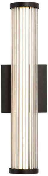 Golden Lighting 5590-OWL17 BLK Rodara Contemporary Matte Black LED 16.5" Outdoor Wall Lighting Fixture