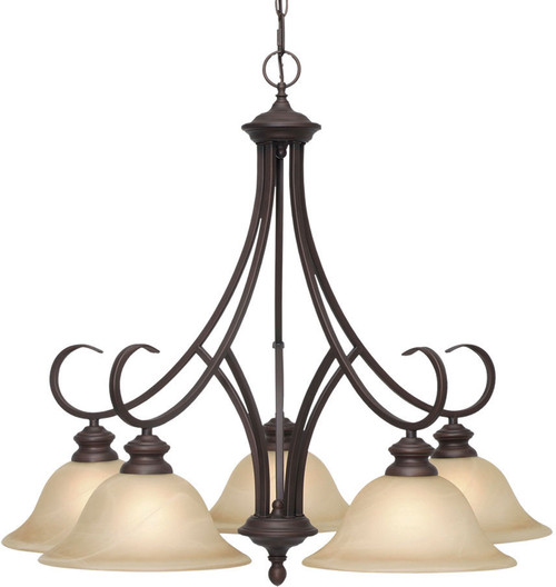 Golden Lighting 6005-D5 RBZ Lancaster Rubbed Bronze Chandelier Lamp