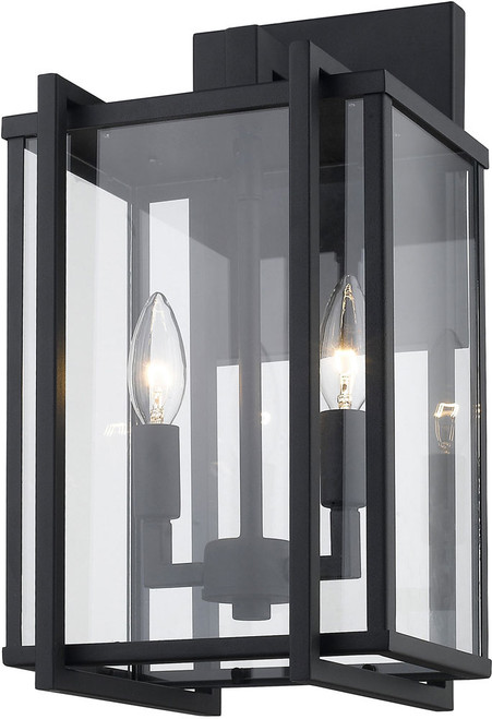 Golden Lighting 6071-OWM-NB-CLR Tribeca Modern Natural Black Exterior Wall Light Fixture