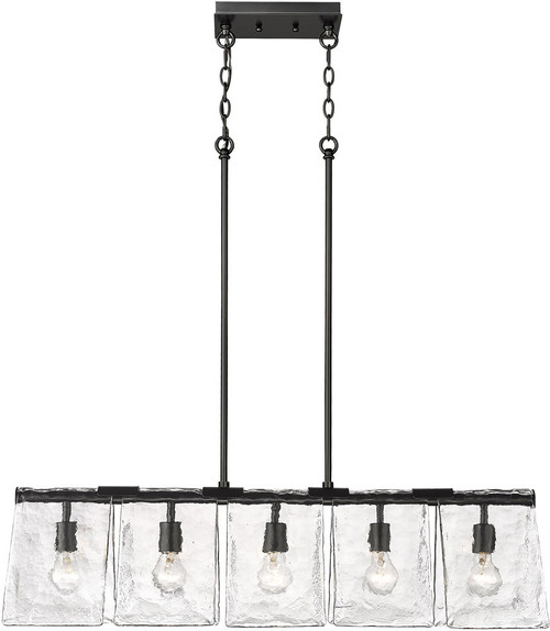 Golden Lighting 6072-LP BLK-HWG Serenity Contemporary Matte Black Island Light Fixture