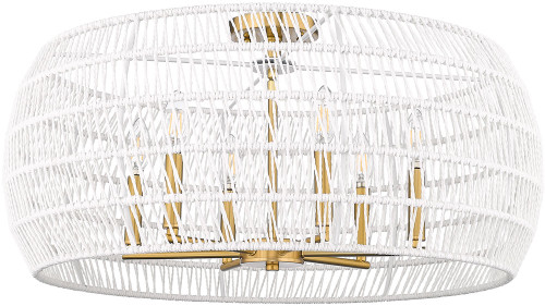 Golden Lighting 6808-6SF-MBG-WR Ellie Contemporary Modern Brushed Gold Ceiling Light Fixture