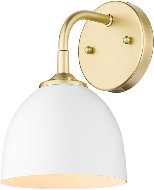 Golden Lighting 6956-1W OG-WHT Zoey Olympic Gold Wall Sconce Lighting