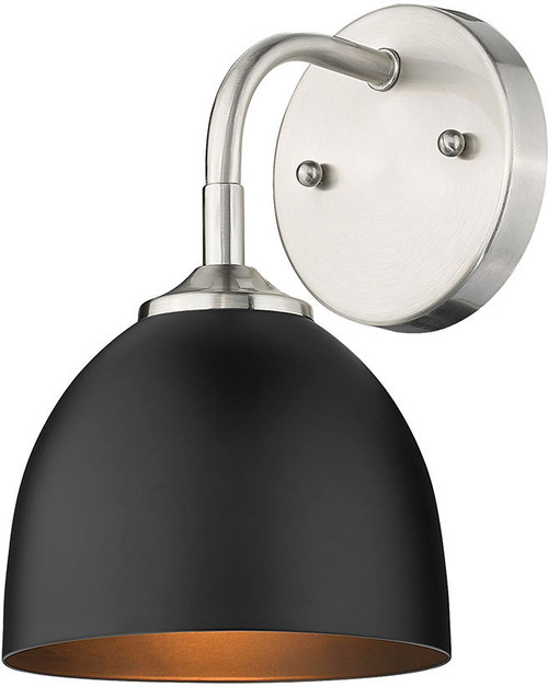 Golden Lighting 6956-1W PW-BLK Zoey Pewter Wall Light Fixture