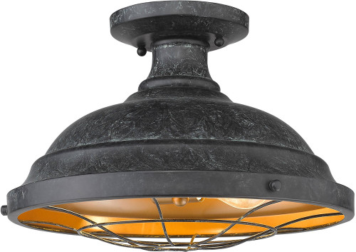 Golden Lighting 7312-SF-BP Bartlett Black Patina Overhead Light Fixture