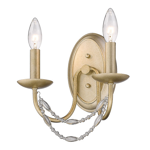 Golden Lighting 7644-2W GA Mirabella Crystal Golden Aura Light Sconce