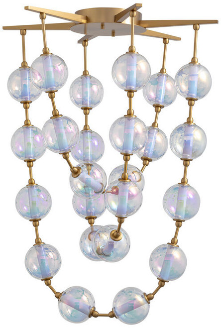 Golden Lighting 9013-28 BCB Pearla Contemporary Brushed Champagne Bronze LED Flush Mount Lighting