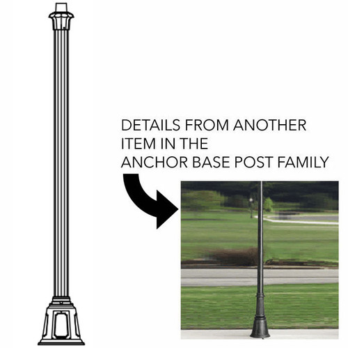 Hanover Lantern 769-12 Wynstone 12 Foot Anchor Base Post Exterior Post