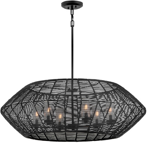 Hinkley 10386BK Luca Modern Black LED Outdoor Hanging Pendant Light