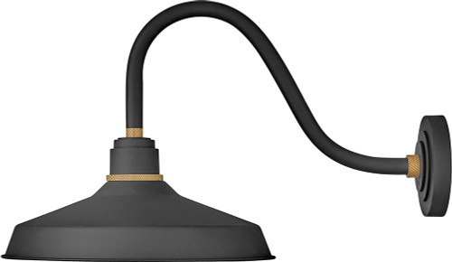 Hinkley 10443TK Foundry Contemporary Textured Black / Brass Outdoor Wall Mounted Lamp