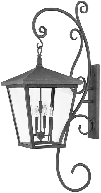 Hinkley 1439DZ-LL Trellis Modern Aged Zinc LED 16" Outdoor Wall Light Fixture