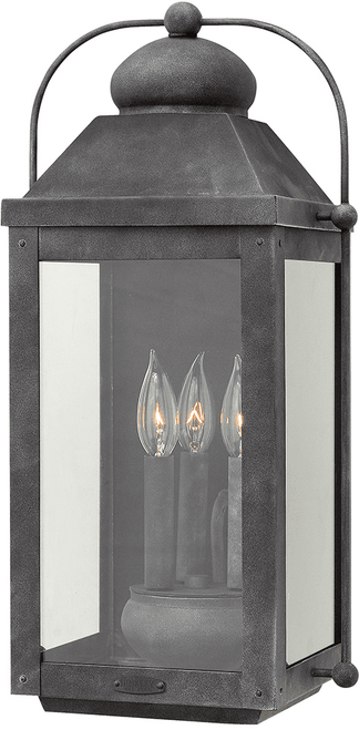 Hinkley 1855DZ-LL Anchorage Modern Aged Zinc LED 11" Exterior Sconce Lighting