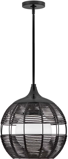 Hinkley 19677BK Maddox Contemporary Black LED Outdoor Pendant Hanging Light