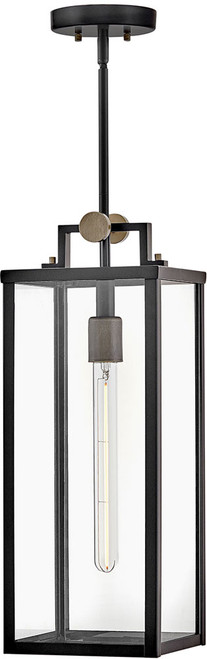 Hinkley 23012BK Catalina Modern Black / Burnished Bronze LED Outdoor Hanging Pendant Lighting