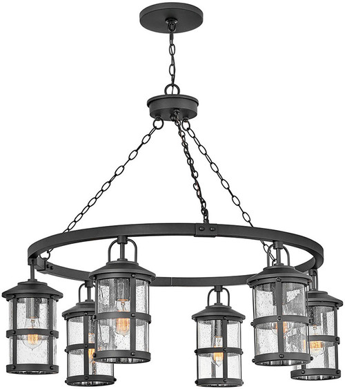 Hinkley 2689BK-LV Lakehouse Modern Black LED Exterior Chandelier Light