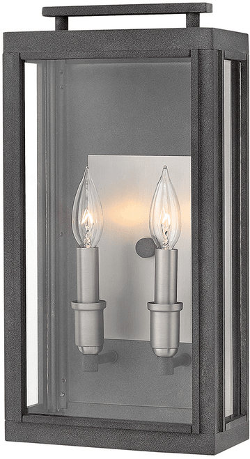 Hinkley 2914DZ-LL Sutcliffe Contemporary Aged Zinc LED 9" Outdoor Wall Sconce Light
