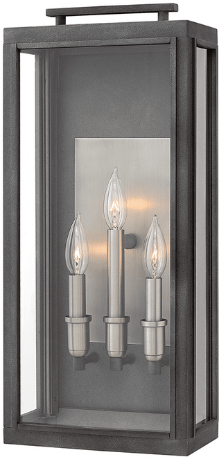 Hinkley 2915DZ-LL Sutcliffe Contemporary Aged Zinc LED 10" Outdoor Wall Light Fixture