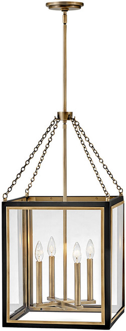 Hinkley 32984BK Shaw Contemporary Black Foyer Light Fixture