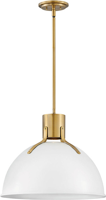 Hinkley 3483PT Argo Contemporary Polished White / Lacquered Brass LED 20" Drop Ceiling Lighting