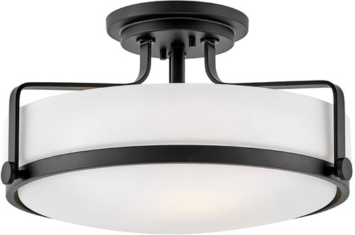Hinkley 3643BK Harper Modern Black 18" Flush Mount Light Fixture