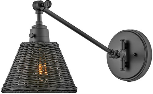 Hinkley 3690BK-BKT Arti Retro Black Swing Arm Wall Lamp