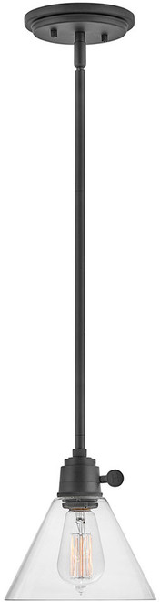 Hinkley 3697BK-CL Arti Contemporary Black with Clear glass LED Mini Drop Ceiling Lighting