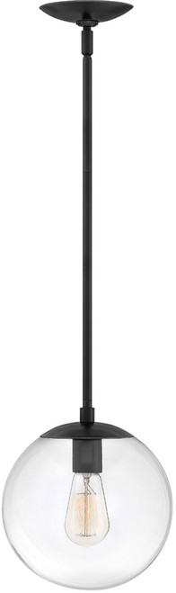 Hinkley 3747BK Warby Contemporary Black 9.5" Mini Ceiling Light Pendant