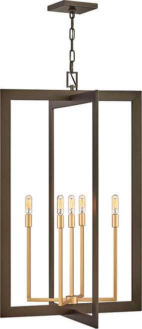 Hinkley 4345MM Anders Modern Metallic Matte Bronze / Deluxe Gold 22" Foyer Lighting