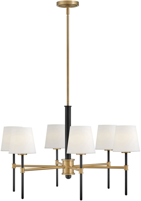 Hinkley 46954BK-LCB Saunders Black / Lacquered Brass LED Chandelier Light
