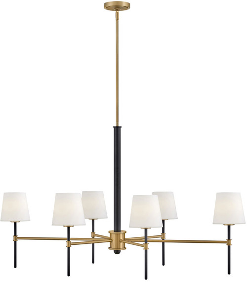 Hinkley 46955BK-LCB Saunders Black / Lacquered Brass LED Chandelier Light