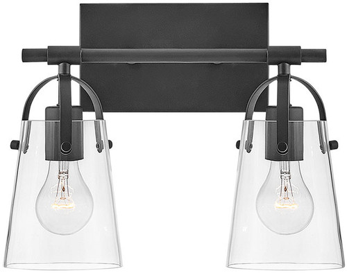 Hinkley 5132BK Foster Contemporary Black LED 2-Light Bath Lighting