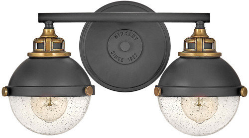 Hinkley 5172BK Fletcher Contemporary Black 2-Light Bathroom Wall Sconce