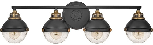 Hinkley 5174BK Fletcher Contemporary Black 4-Light Bathroom Sconce Lighting